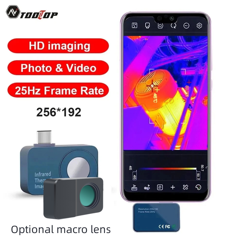 Nf 521 Thermal Imaging Camera - TOOLTOP T7 256*192 Android Type-C Thermal