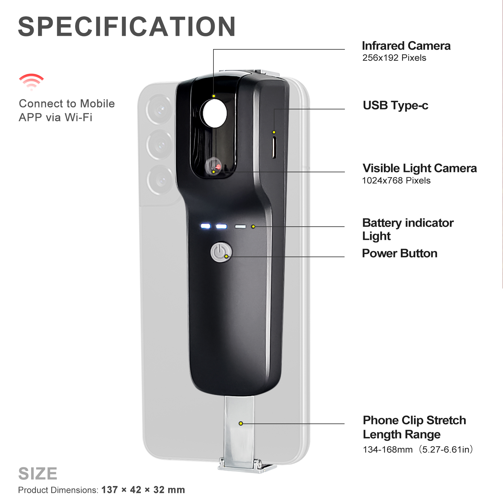 HP951A 256x192 WiFi Thermal Ca - огляд і ціна Thermal Imaging Camera 256X192
